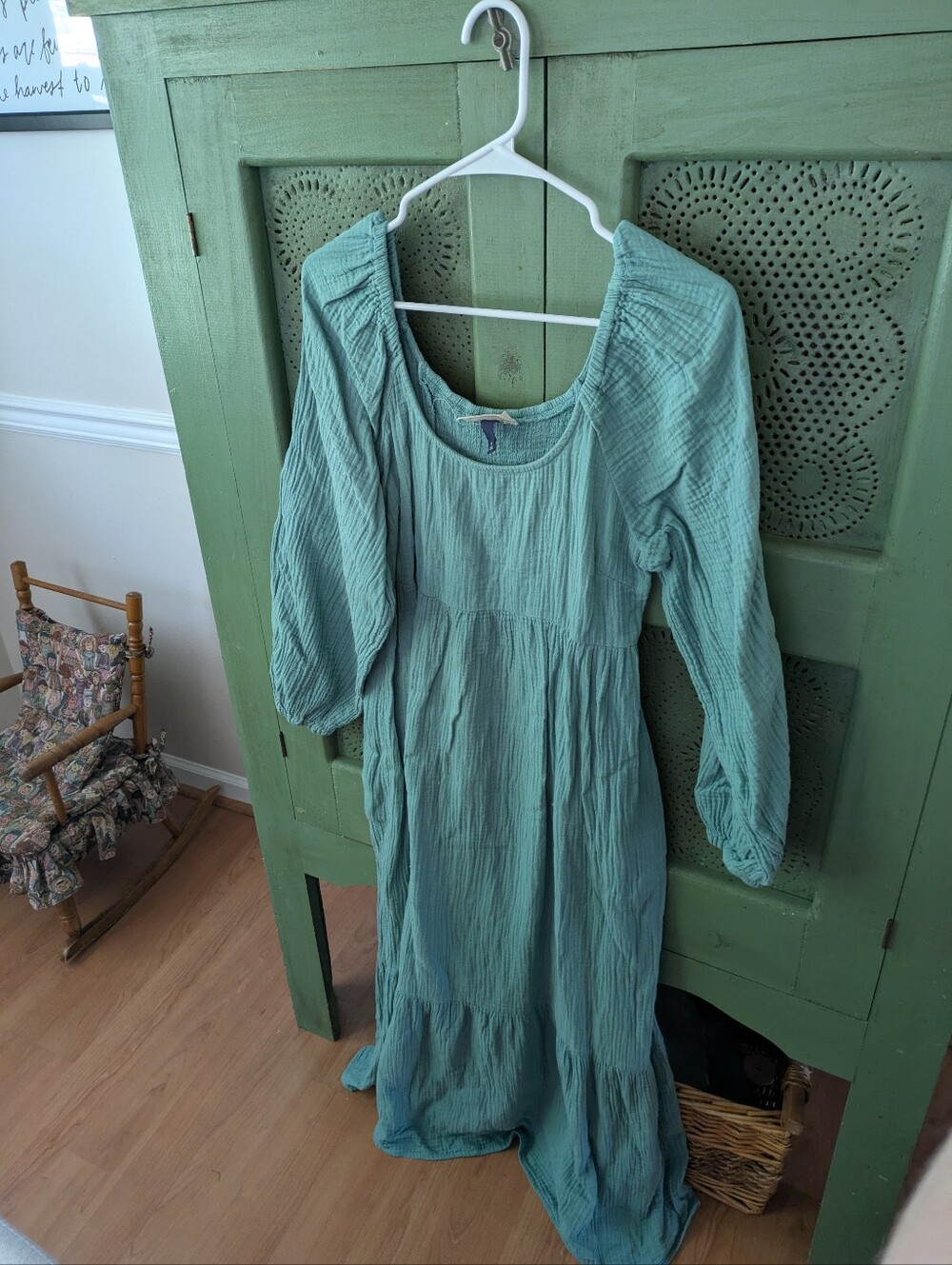 Universal Thread Teal Gauze Tiered Maxi Dress